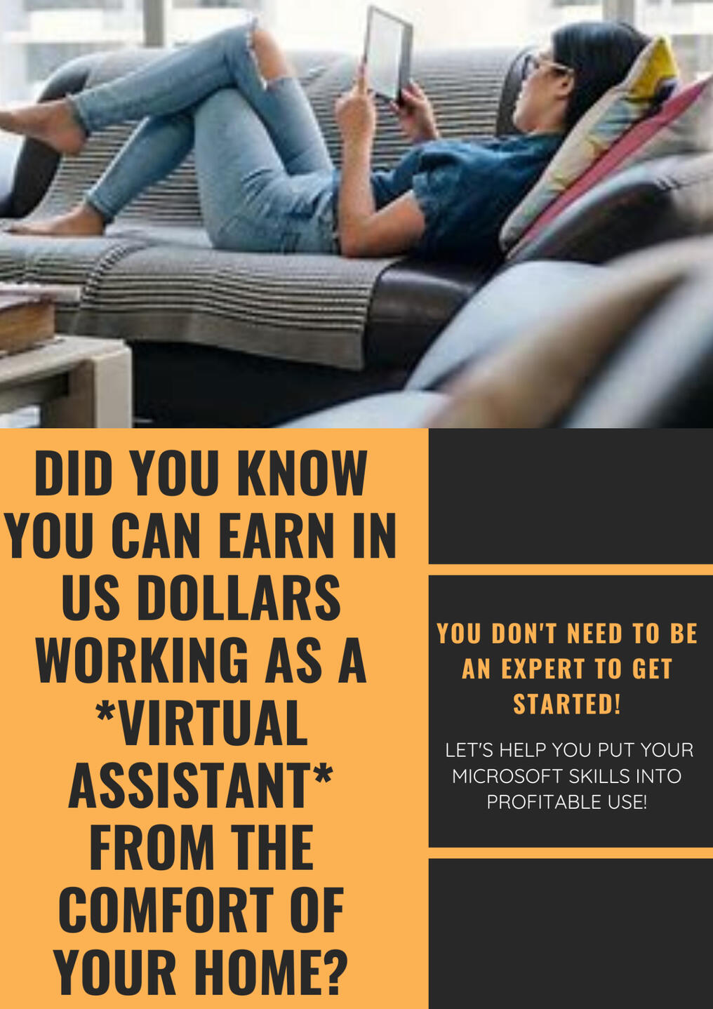 Work as a virtual assistant from the comfort of your home...