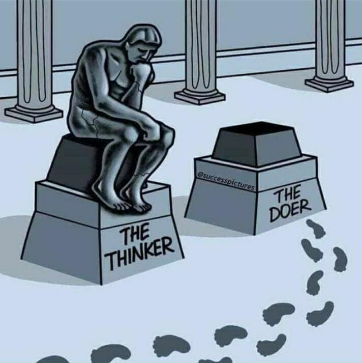 Image illustrating taking action instead of only thinking